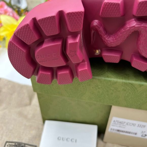 - Women’s Gucci Horsebit, accent, ankle rubber, rain boot size 37made in Italy - Picture 11 of 11